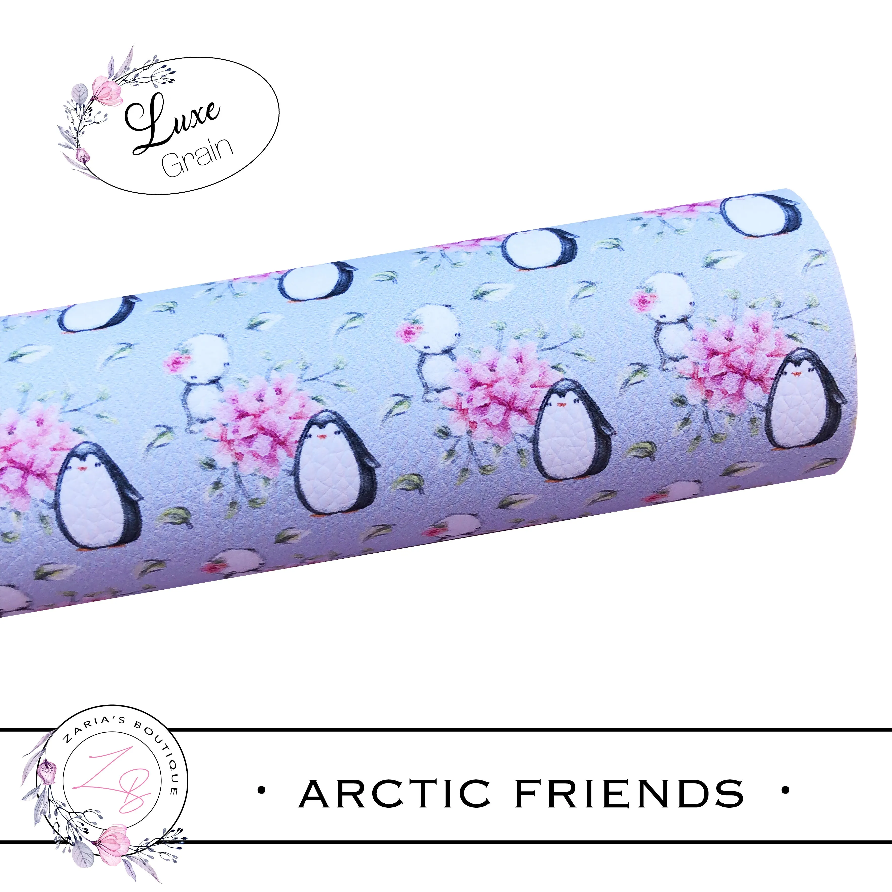 ⋅ Arctic Floral ⋅ Custom Premium Grain Vegan Faux Leather