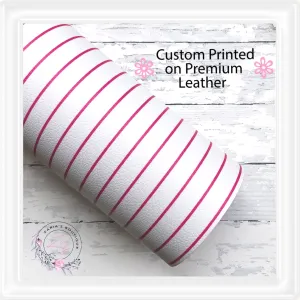 ⋅ Raspberry Pin Stripes ⋅ Custom Printed Premium Vegan Faux Leather •