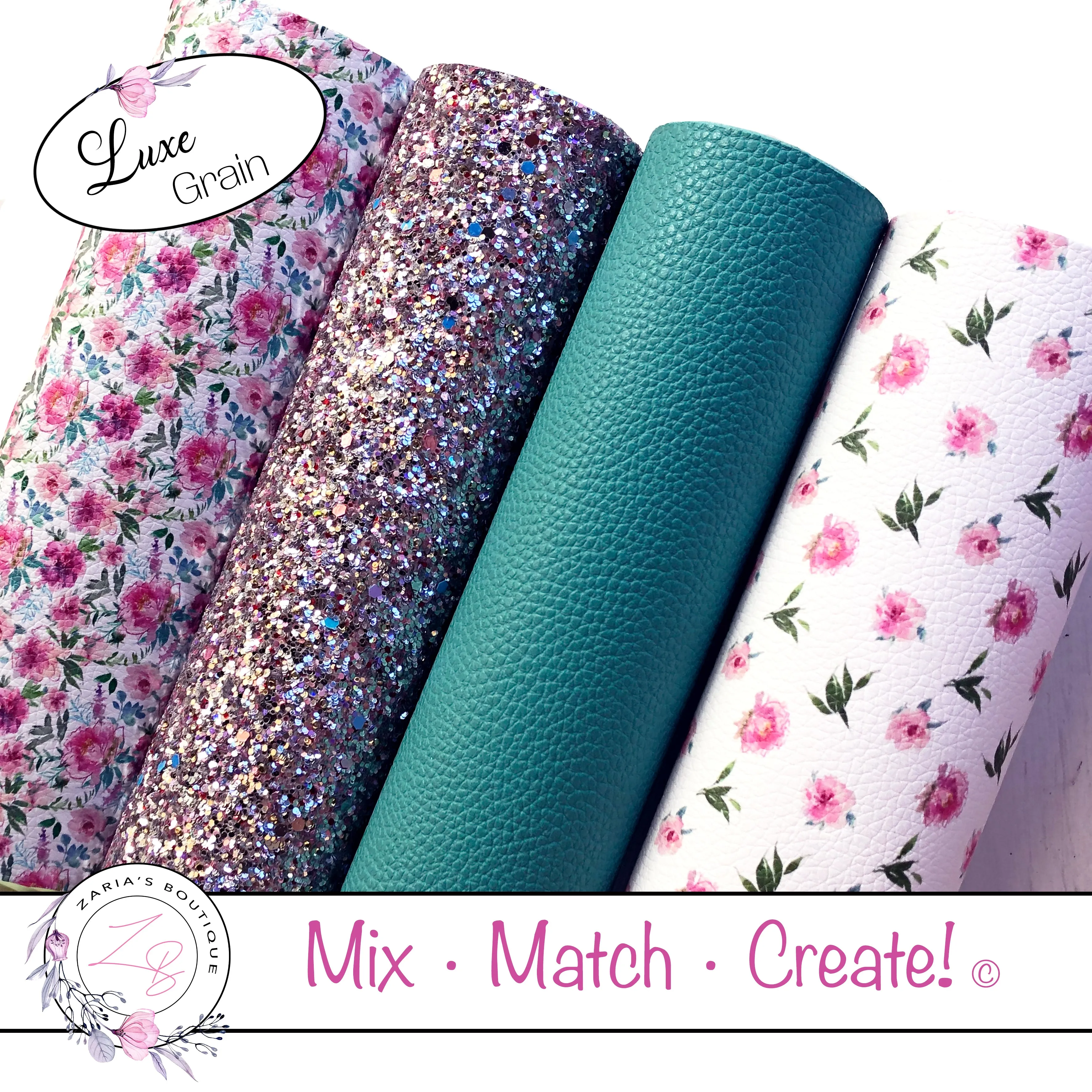 ⋅ Winter Blossom ⋅ Floral Vegan Faux Leather ⋅ Single Sheets & Multi-Packs