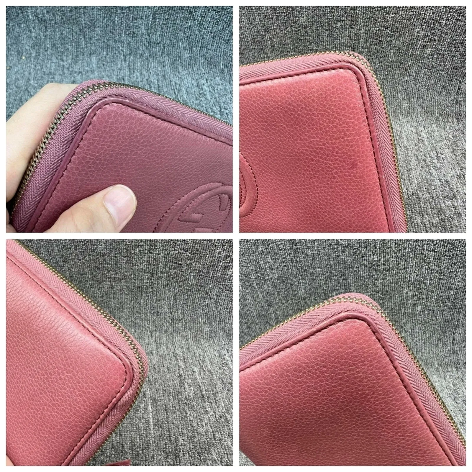 100% Authentic Gucci GG Leather Zippy Wallet