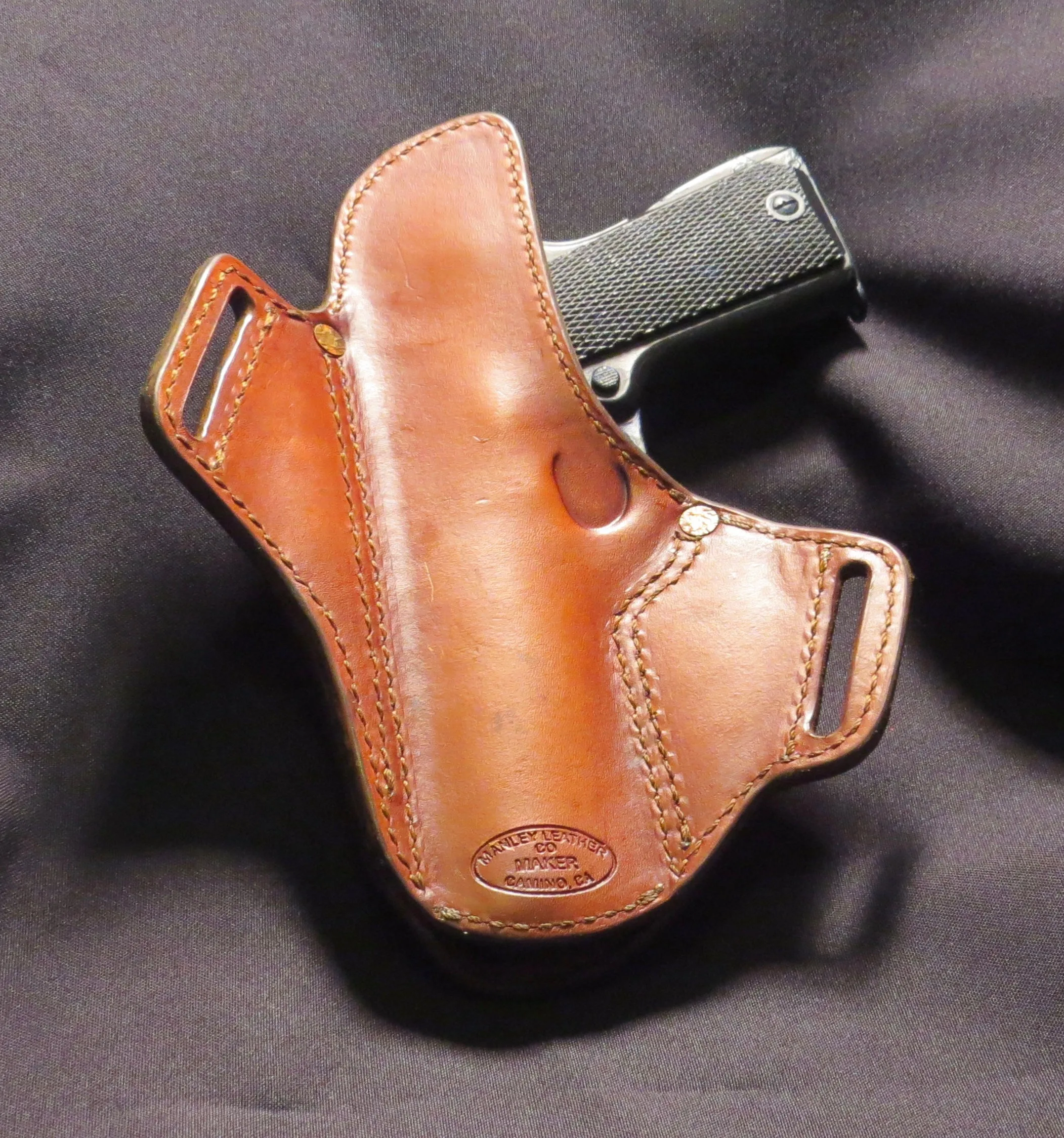 1911 5" Hand Tooled Oak Leaf Leather Holster