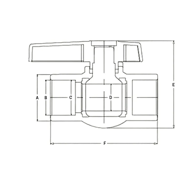 1pcs PVC Pipe Female/Female 2" Slip Join Ball Valve