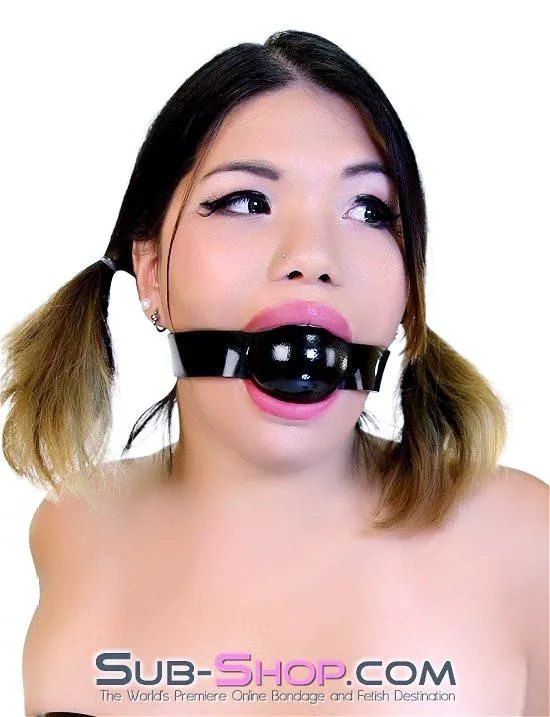2494A      Rubber Strap 2” Large Ballgag, Black Ball