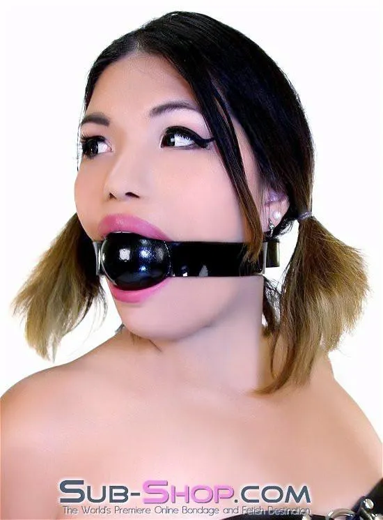 2494A      Rubber Strap 2” Large Ballgag, Black Ball