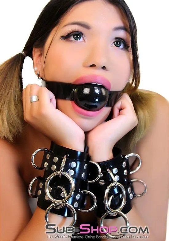 2494A      Rubber Strap 2” Large Ballgag, Black Ball