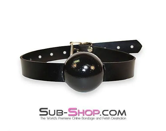 2494A      Rubber Strap 2” Large Ballgag, Black Ball