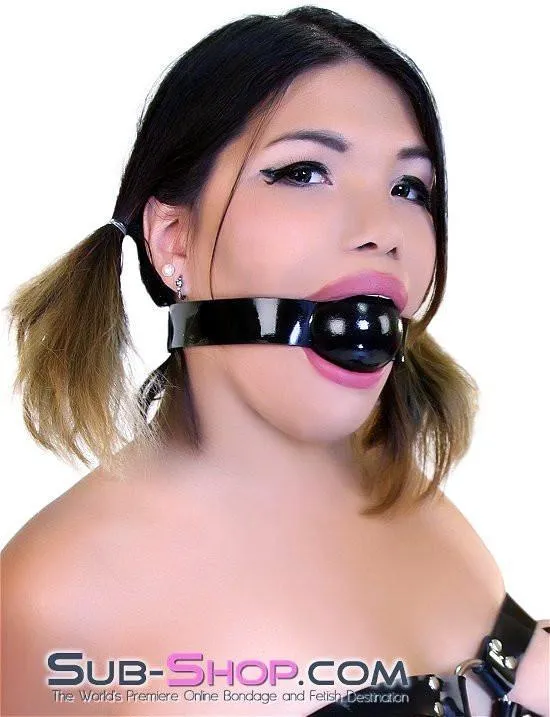 2494A      Rubber Strap 2” Large Ballgag, Black Ball