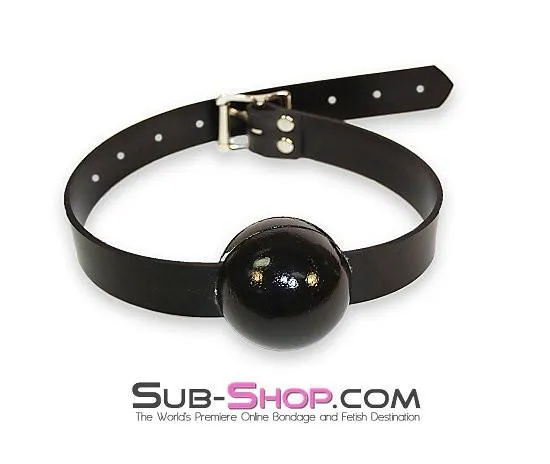2494A      Rubber Strap 2” Large Ballgag, Black Ball