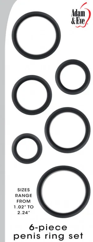 6-Piece  Ring Set - Black