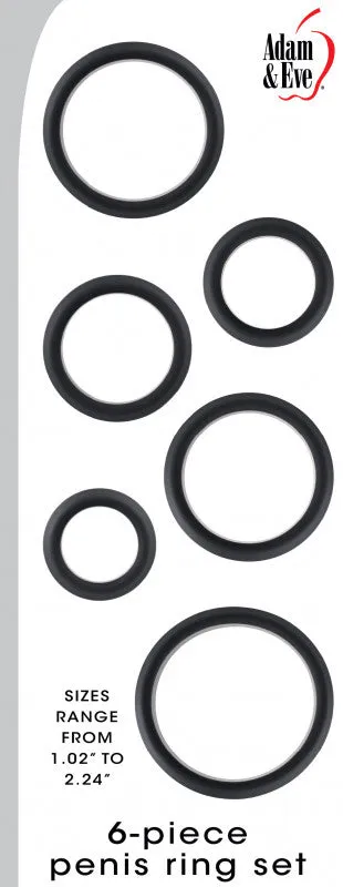 6-Piece  Ring Set - Black