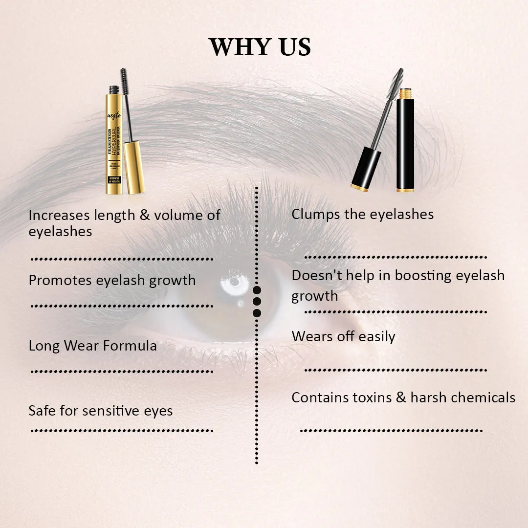 Aegte Eyelash Extension Hypercurl Waterproof Mascara Super Long Stay Volumising Formula