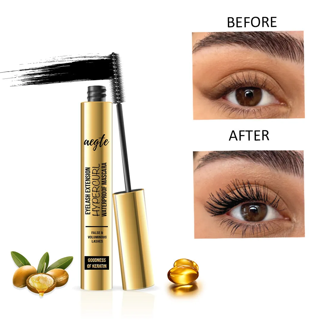 Aegte Eyelash Extension Hypercurl Waterproof Mascara Super Long Stay Volumising Formula