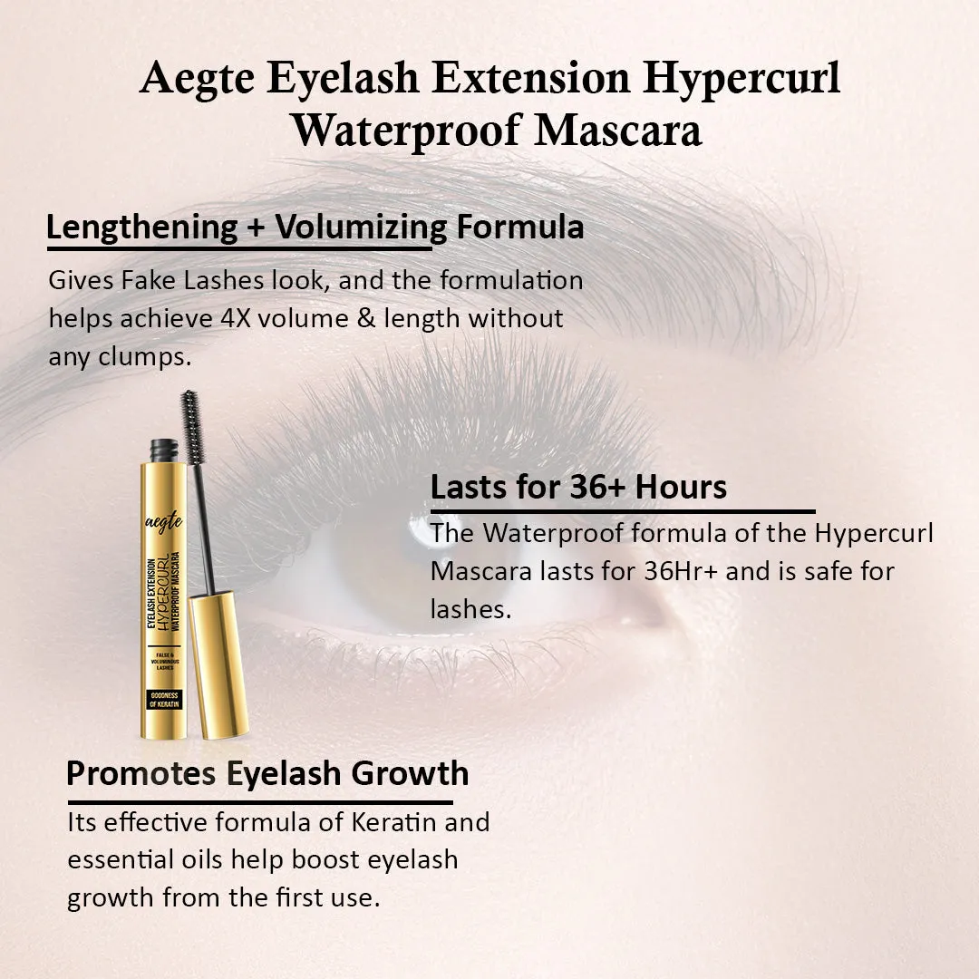 Aegte Eyelash Extension Hypercurl Waterproof Mascara Super Long Stay Volumising Formula