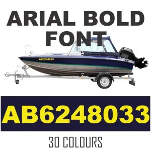 ARIAL BOLD Font Boat Numbers | Pair   Extra Decal   Free Squeegee