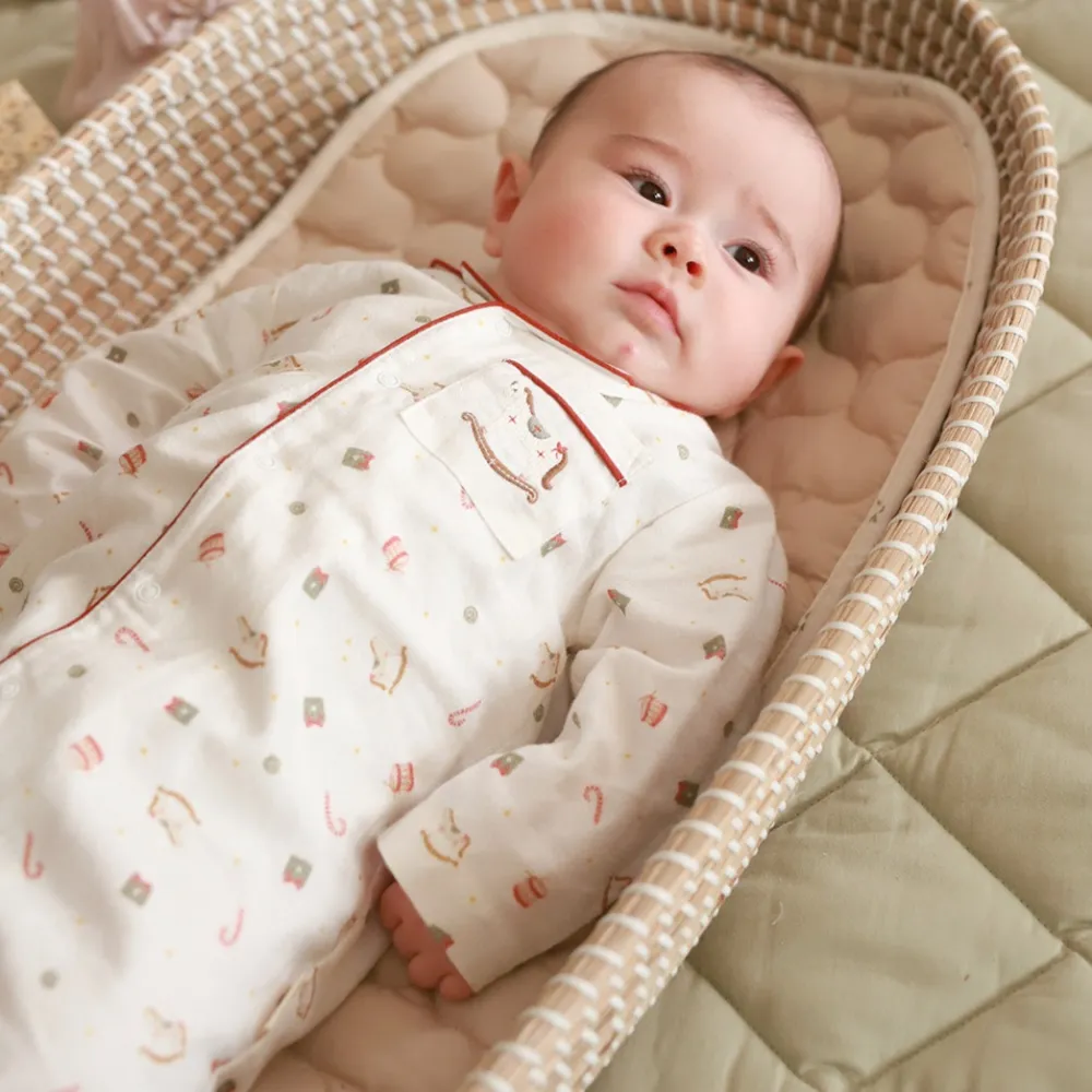 Avery Row Christmas Nutcracker Baby Sleepsuit