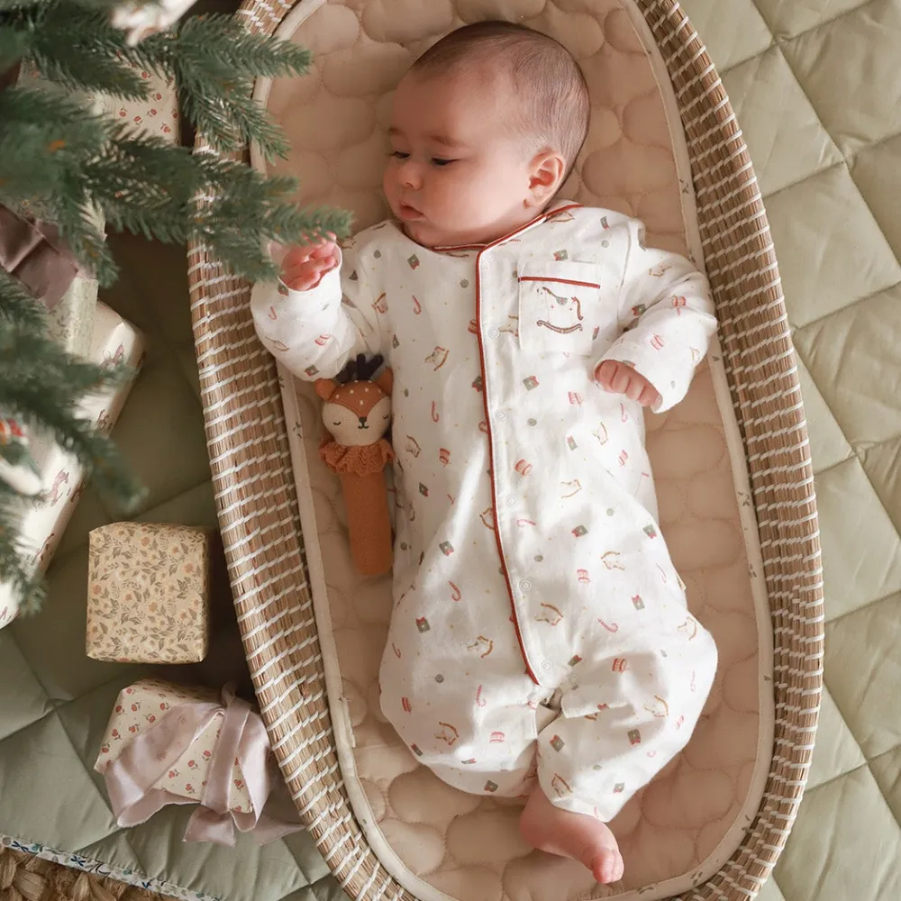 Avery Row Christmas Nutcracker Baby Sleepsuit
