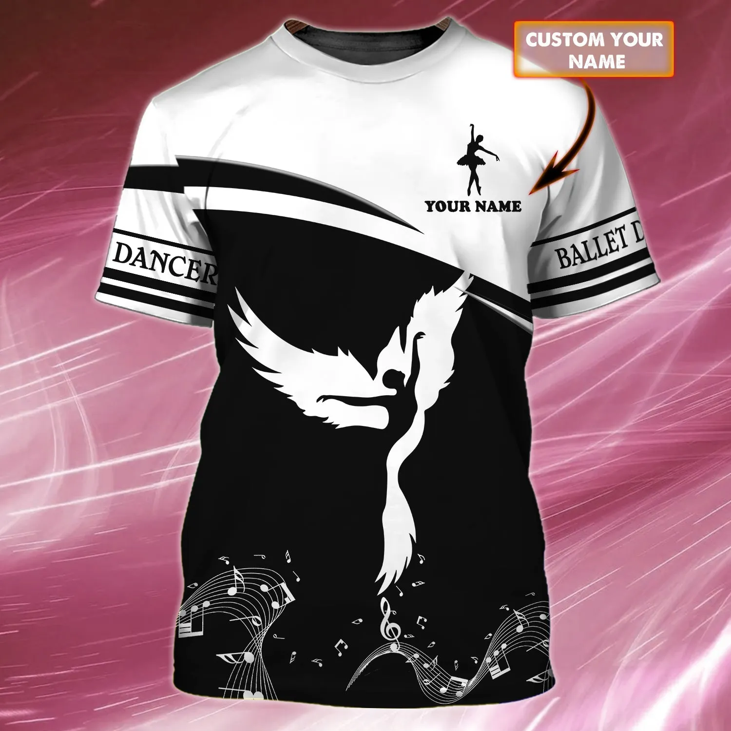 Ballet Dancer - Personalized Name 3D T-Shirt - Nss