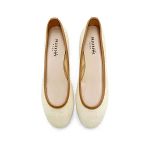 Beige Summer Raffia Ballet Flats