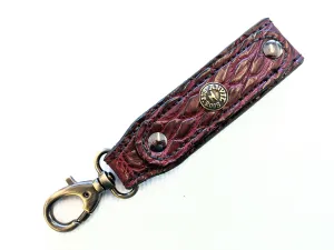 Belt Hanger Key Fob - Burgundy Alligator