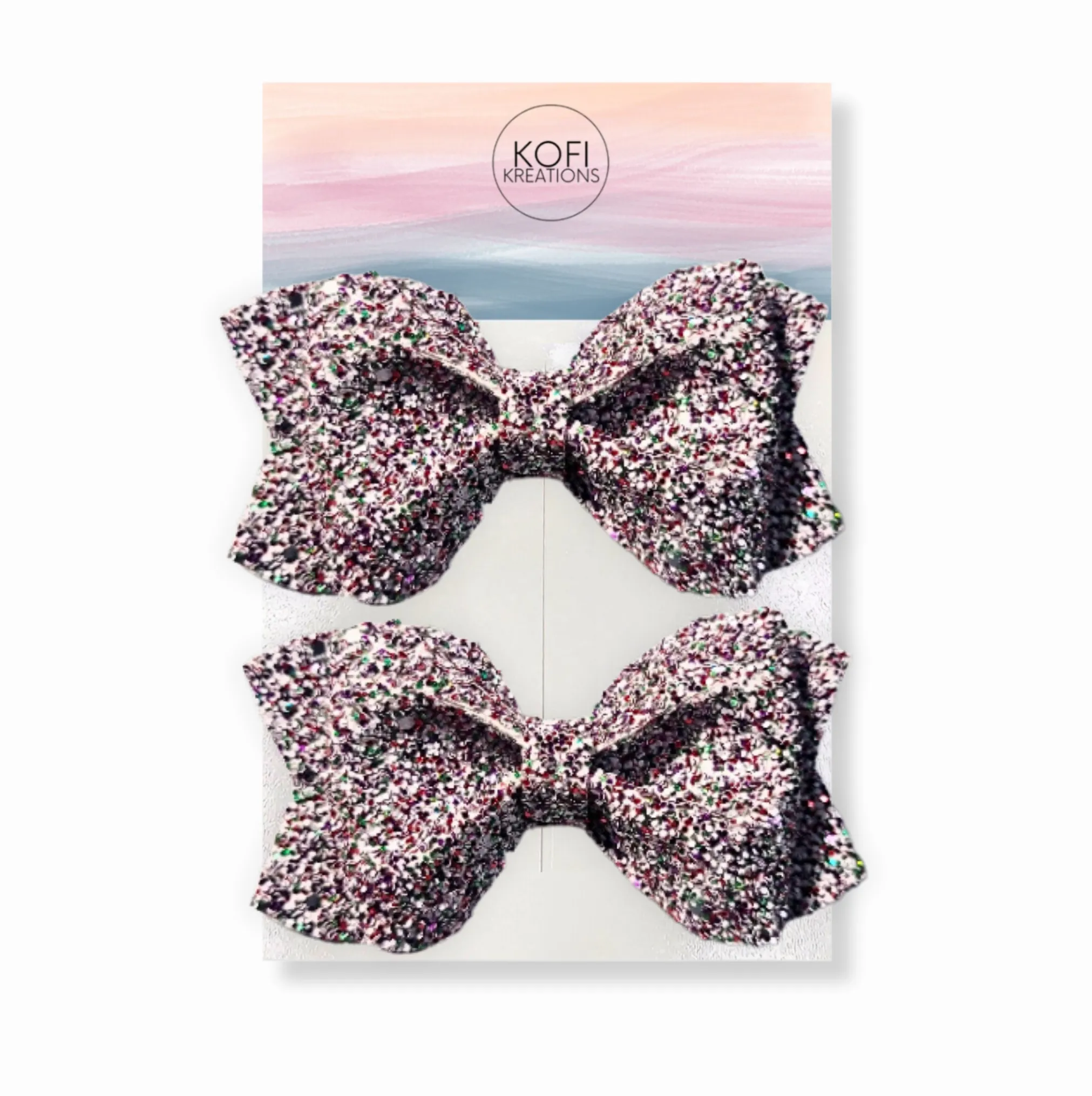 Black Glitter Pinch Hair Bow