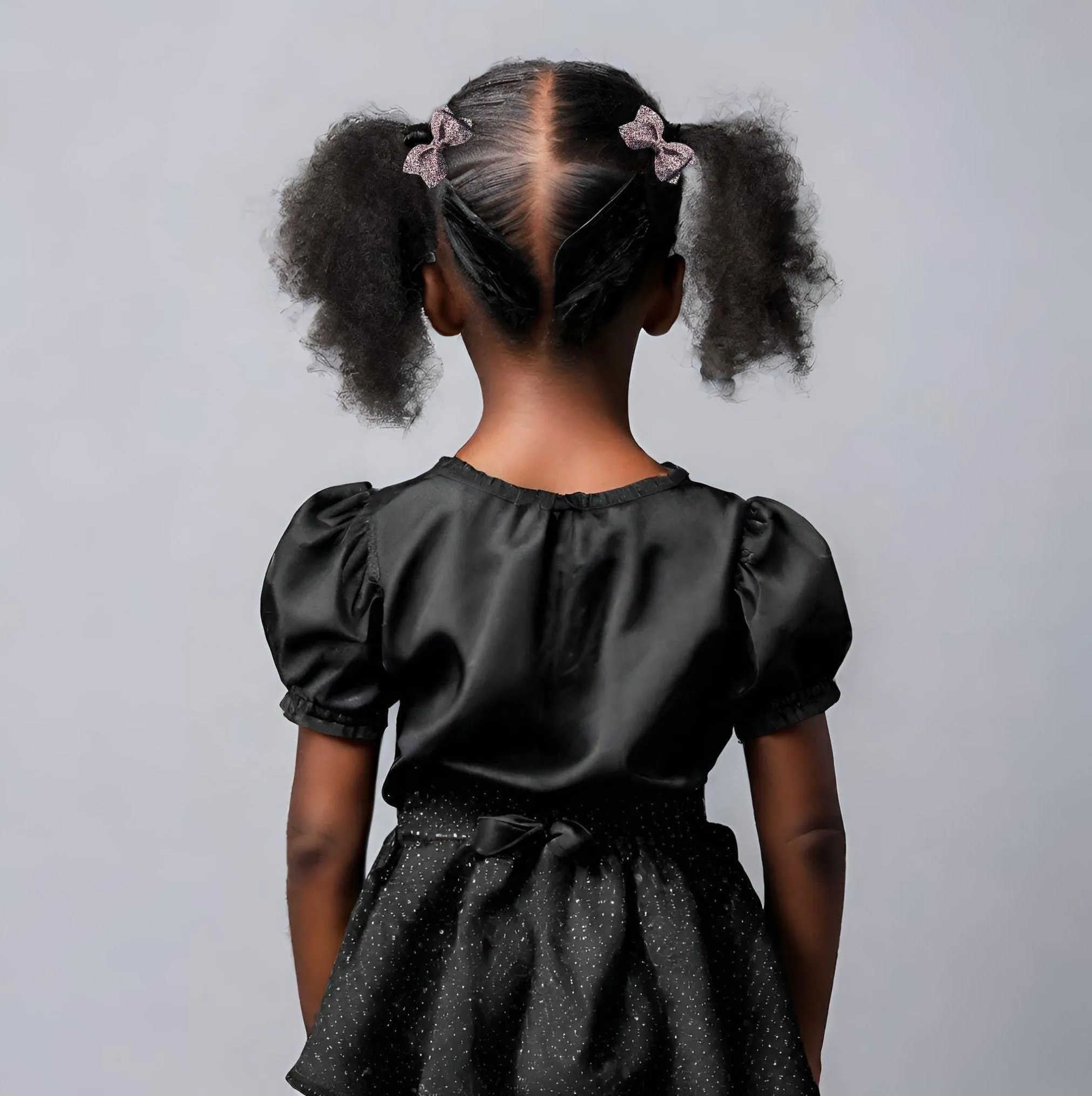 Black Glitter Pinch Hair Bow