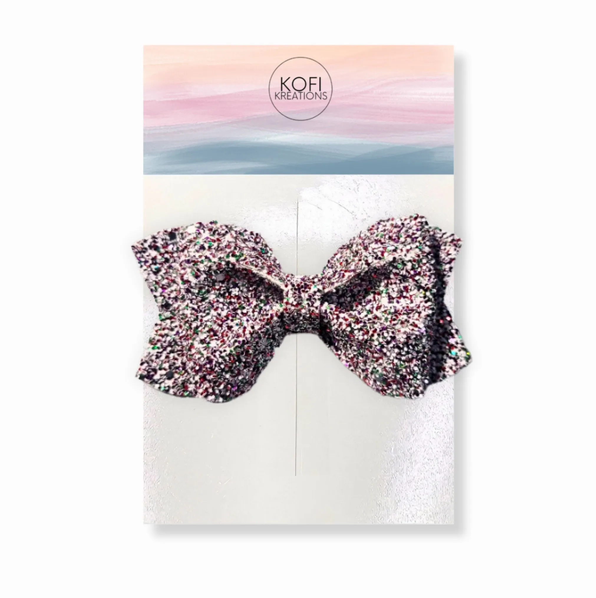 Black Glitter Pinch Hair Bow
