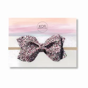 Black Glitter Pinch Hair Bow