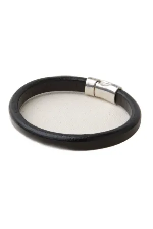 Black Italian Leather Station Bracelet