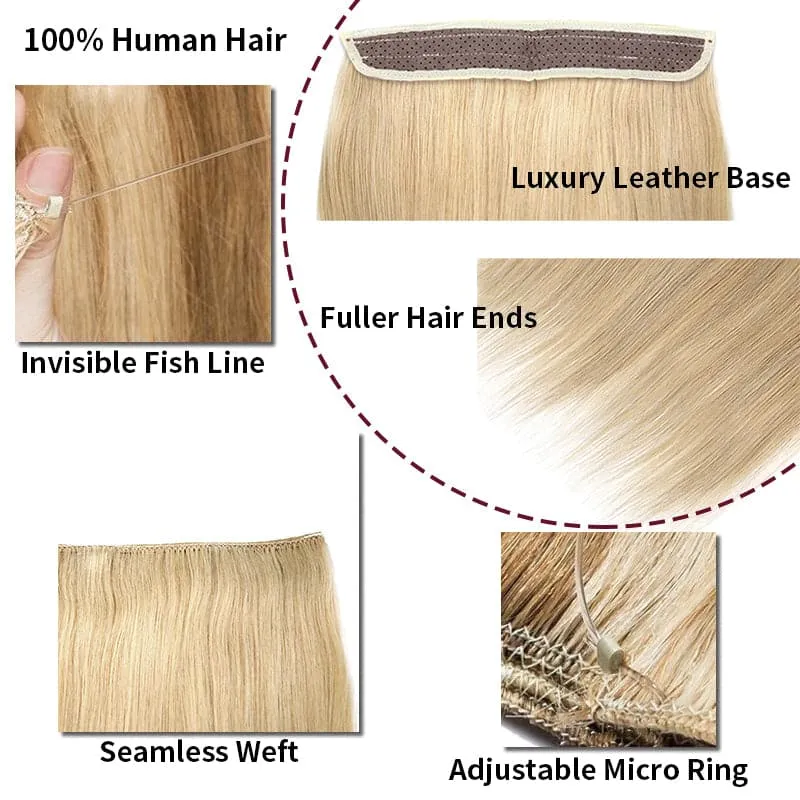 Blonde Halo Human Hair Extension For Thin Hair Full Volume