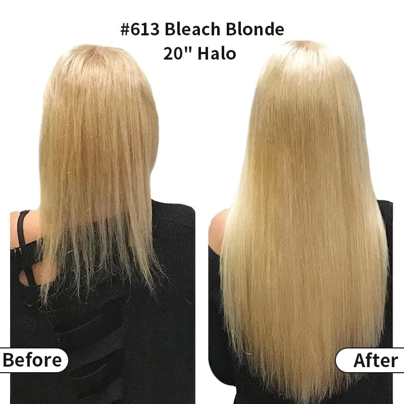 Blonde Halo Human Hair Extension For Thin Hair Full Volume