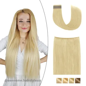 Blonde Halo Human Hair Extension For Thin Hair Full Volume