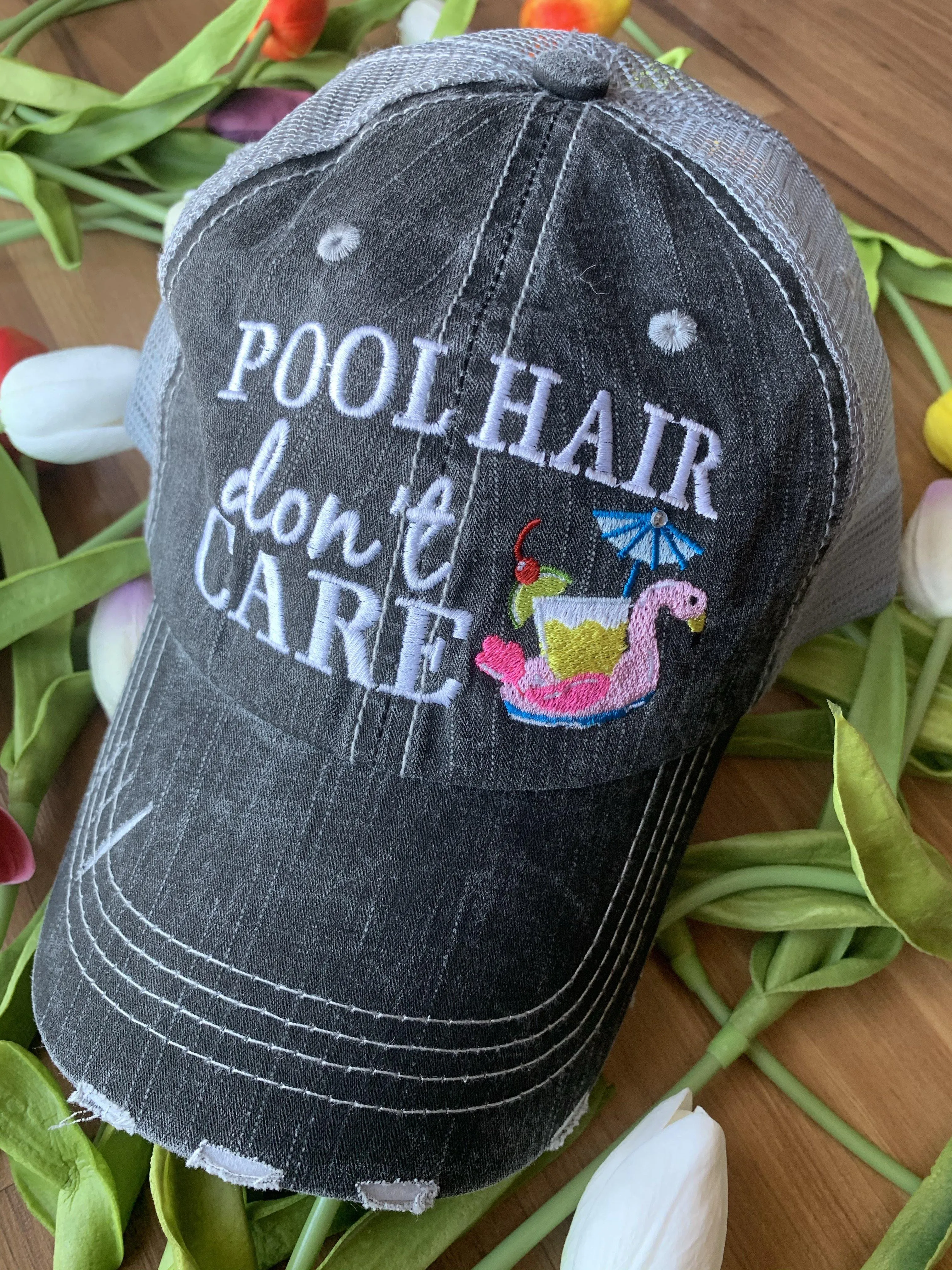Boat hats Boat hair dont care FREE ship are Embroidered distressed gray trucker hats Anchors Pink Teal Boating