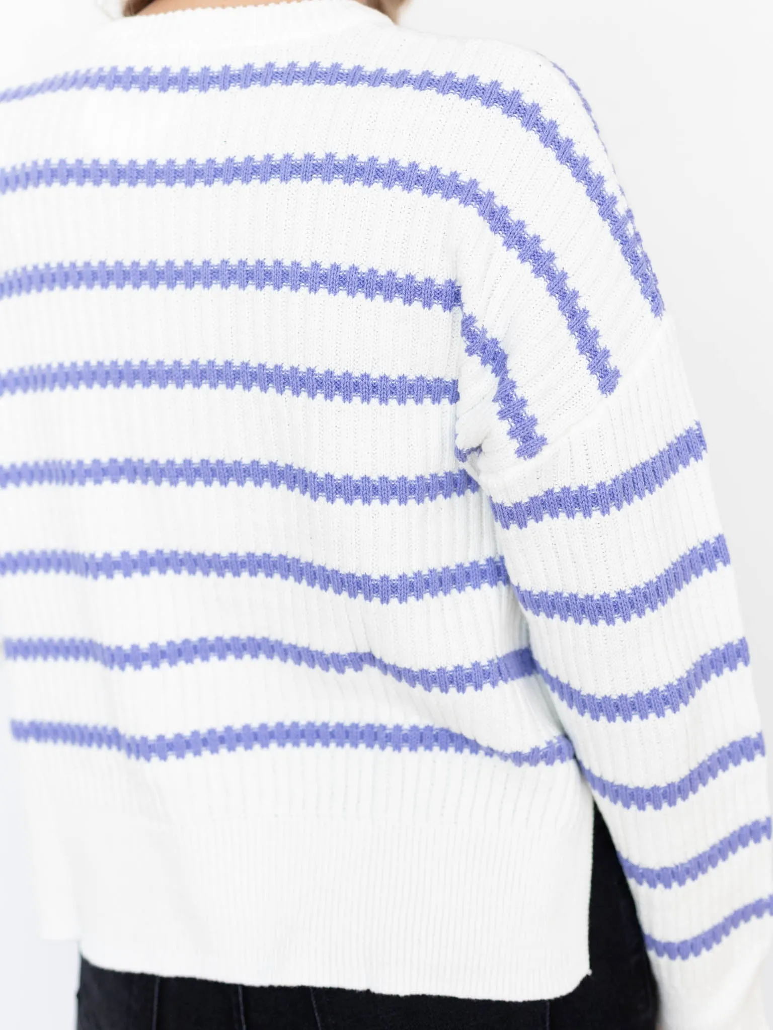 Boat Neck Striped Sweater