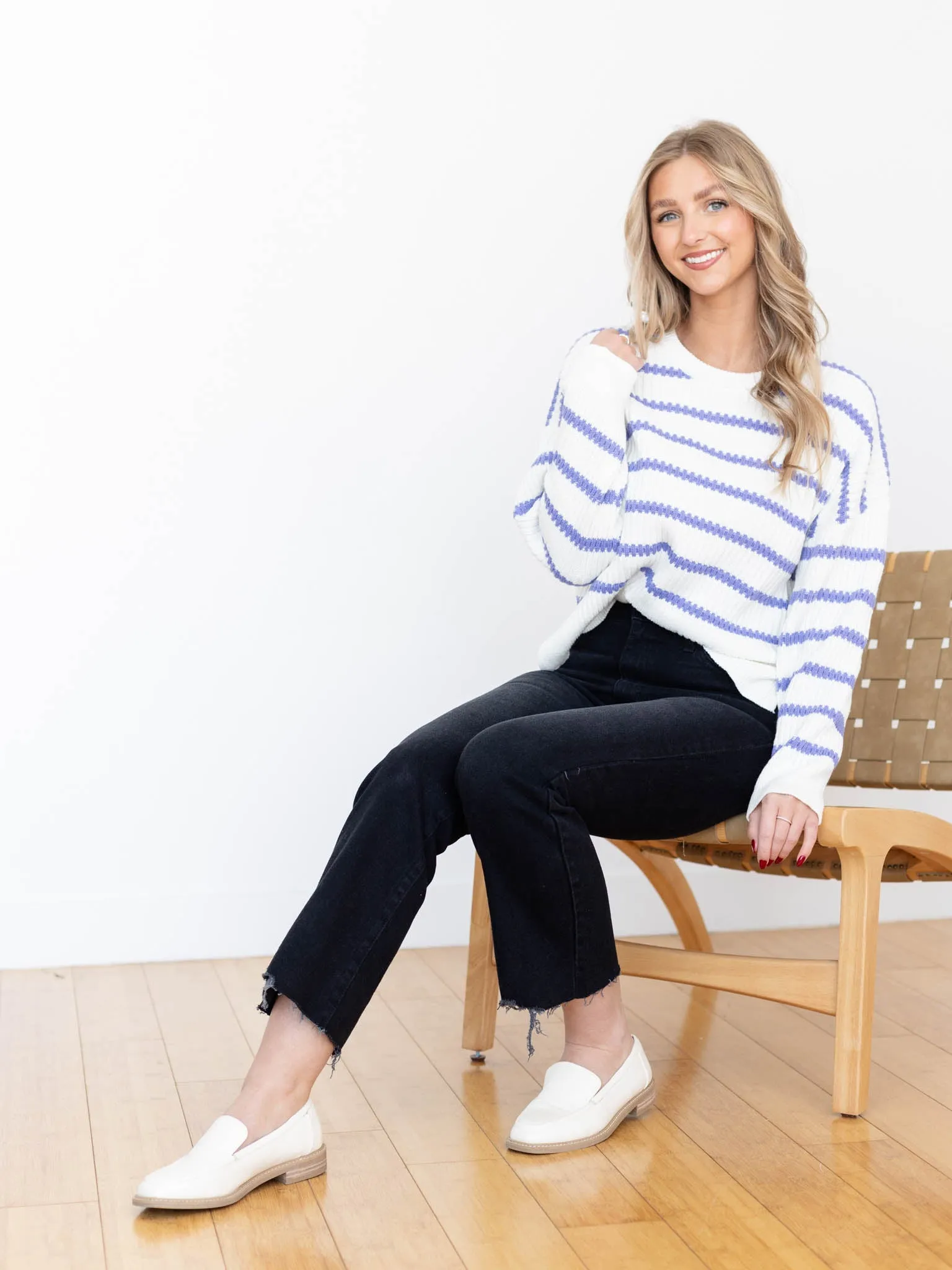 Boat Neck Striped Sweater