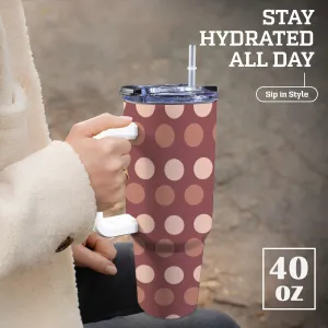 Boho Polka Dot Personalized 40oz Tumbler with Handle