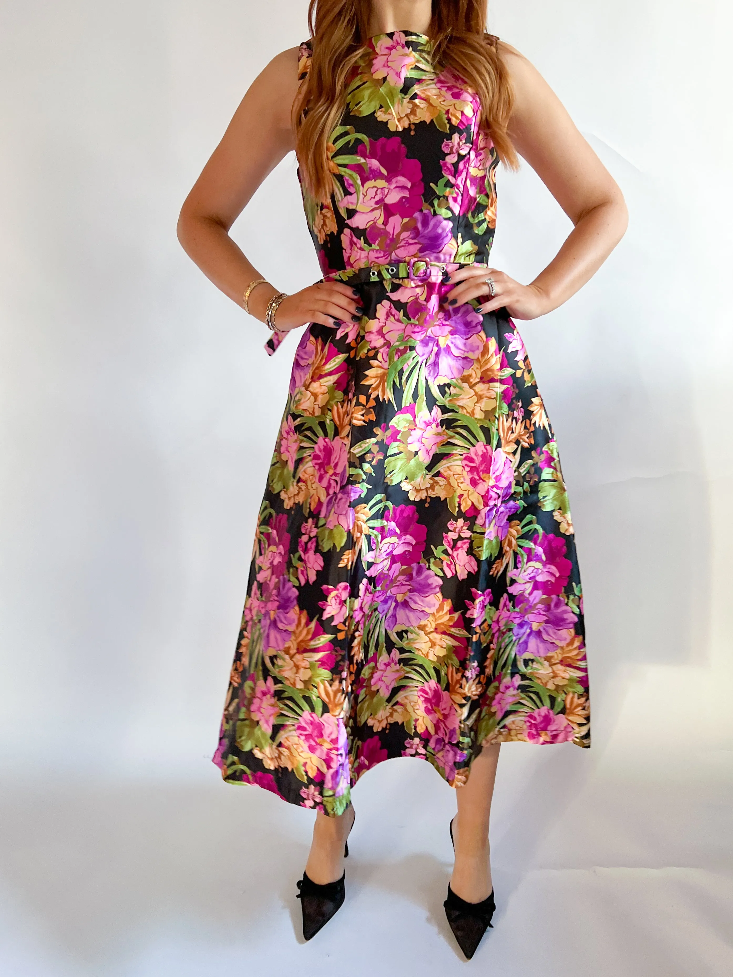 Bold Boat Neck Midi Dress