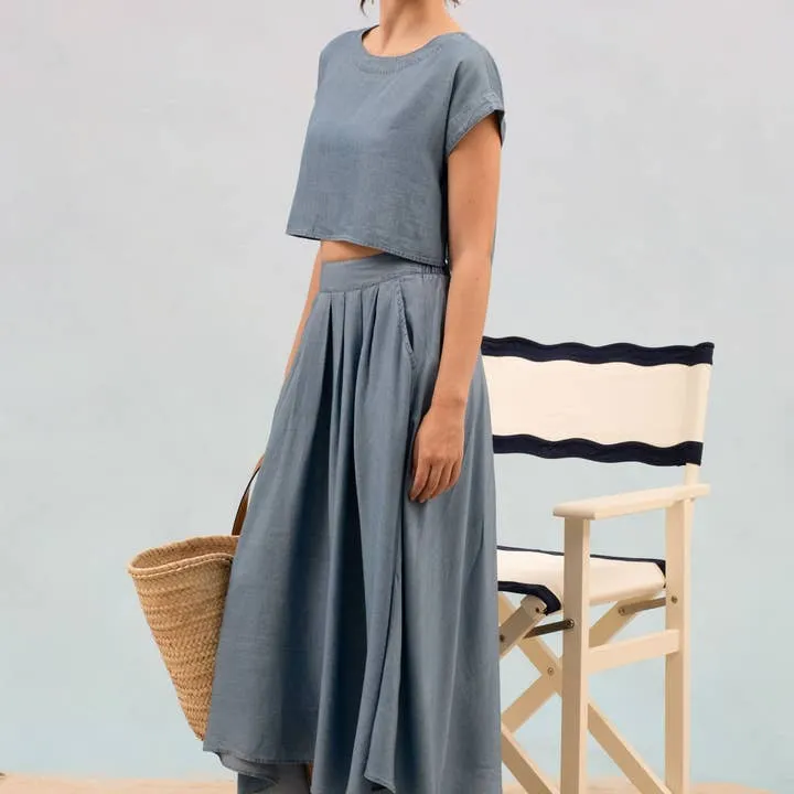 Boxy Chambray Crop