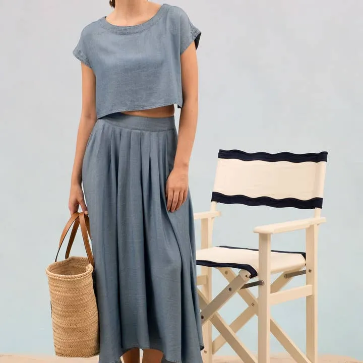 Boxy Chambray Crop