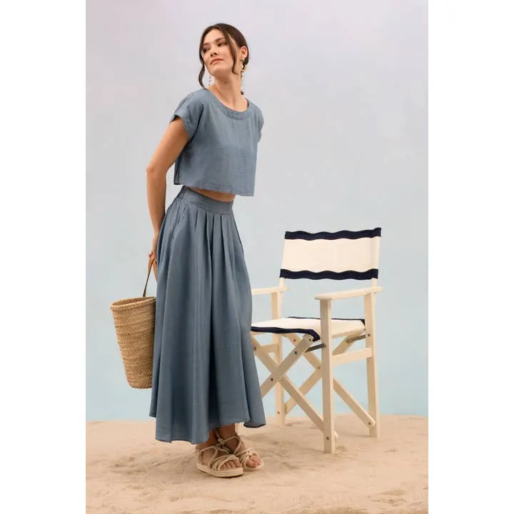 Boxy Chambray Crop