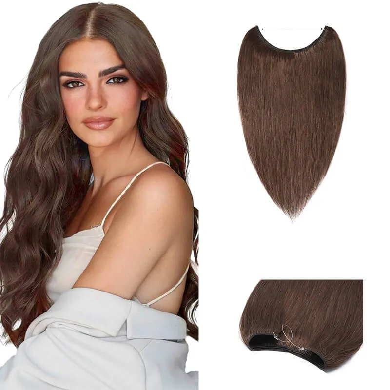 Brown Halo Human Hair Extension Light Volume