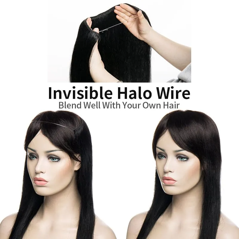 Brown Halo Human Hair Extension Light Volume