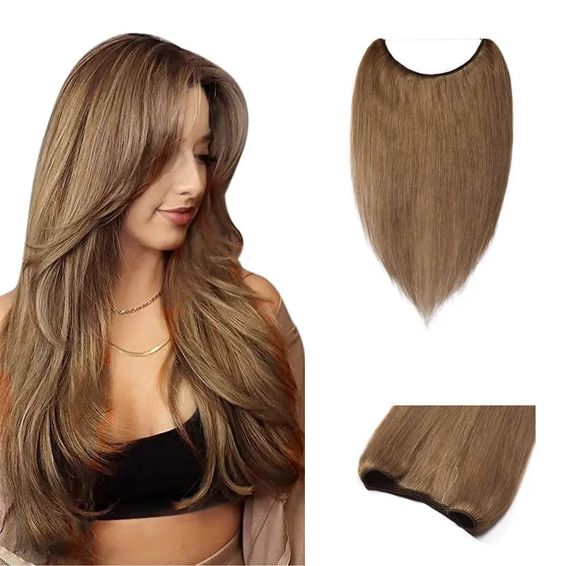 Brown Halo Human Hair Extension Light Volume