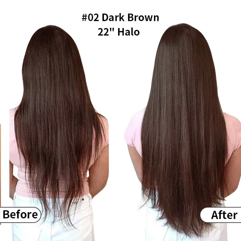 Brown Halo Human Hair Extension Light Volume