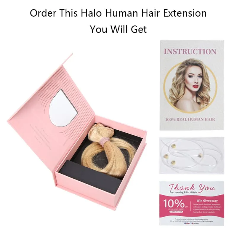 Brown Halo Human Hair Extension Light Volume