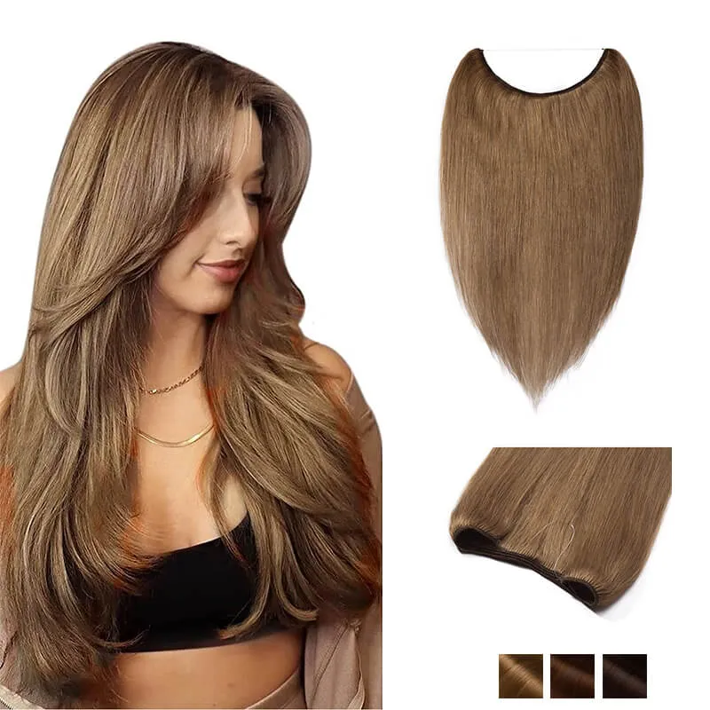 Brown Halo Human Hair Extension Light Volume