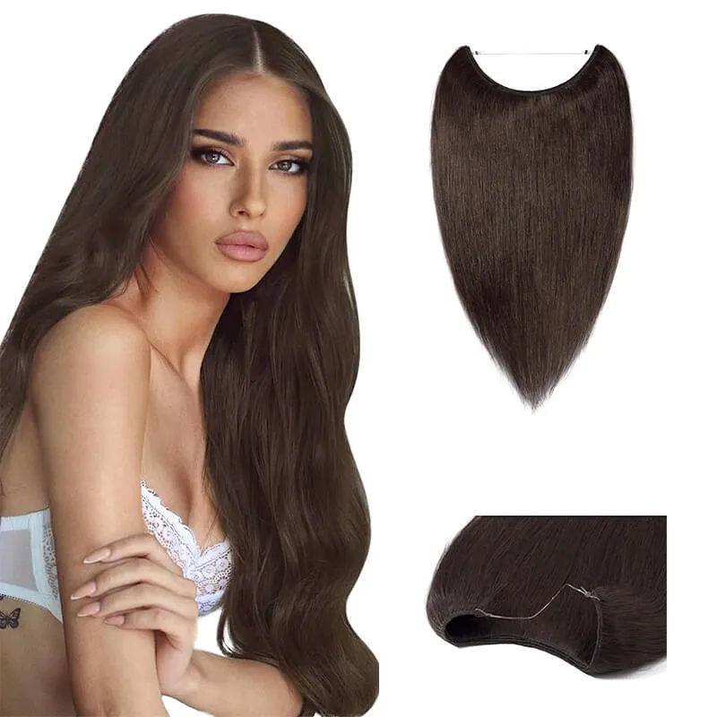 Brown Halo Human Hair Extension Light Volume