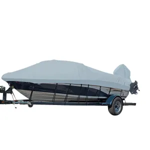 Carver Sun-DURA Styled-to-Fit Boat Cover f/16.5 V-Hull Runabout Boats w/Windshield  Hand/Bow Rails - Grey