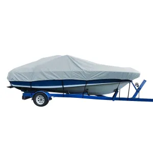 Carver Sun-DURA Styled-to-Fit Boat Cover f/24.5 V-Hull Low Profile Cuddy Cabin Boats w/Windshield  Rails - Grey
