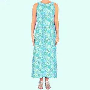 Charleston Maxi in Bold Blossoms Aqua (Sample)