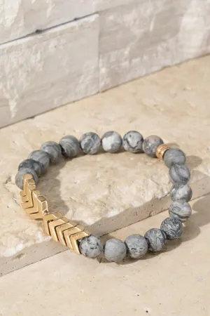 Chevron & Stone Bracelet - Crazy Jasper